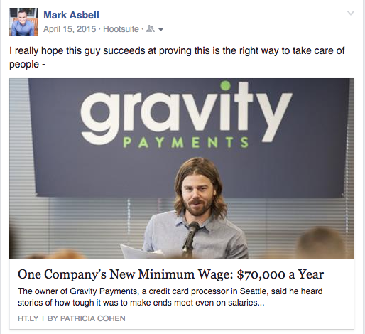 Gravity CEO Announces Minimum Pay $70K for Employees
